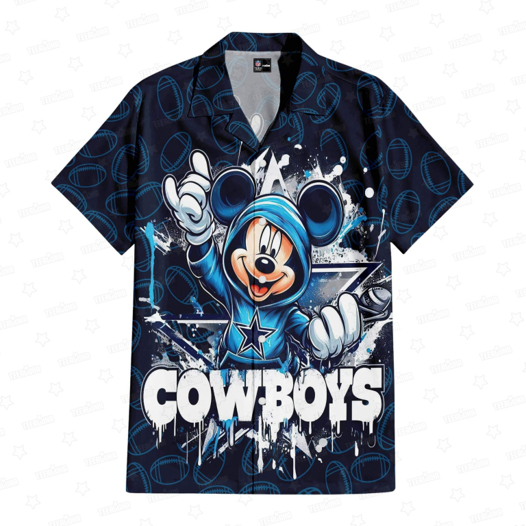 Dallas Cowboys Mickey's Gridiron Adventure Hawaiian Shirt